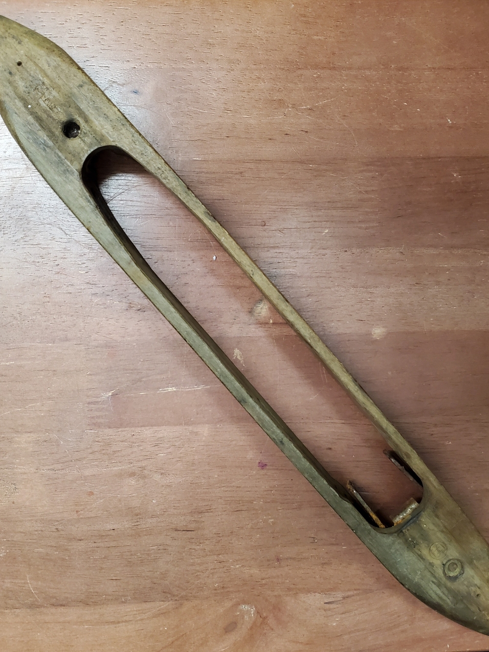 Vintage 17" x 2" Wooden Weaving Shuttle Rustic Home Decor